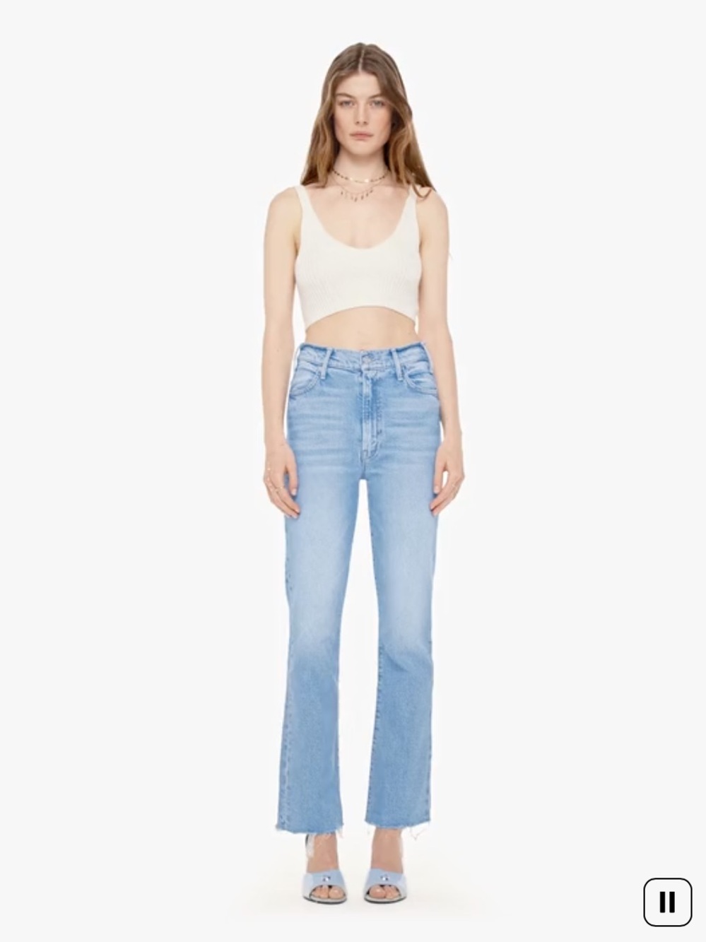 MOTHER The Hustler Ankle Fray in Indigo